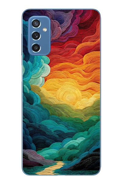 Le Balvo Samsung Galaxy M52 Uyumlu Gün Doğumu ve Batımı Baskılı Silikon Kılıf