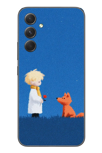 Le Balvo Samsung Galaxy A54 Uyumlu Sarışın Çocuk ve Köpek Baskılı Silikon Kılıf