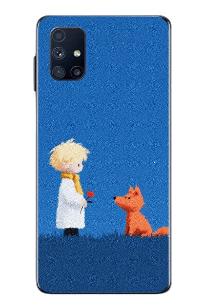Le Balvo Samsung Galaxy M51 Uyumlu Sarışın Çocuk ve Köpek Baskılı Silikon Kılıf