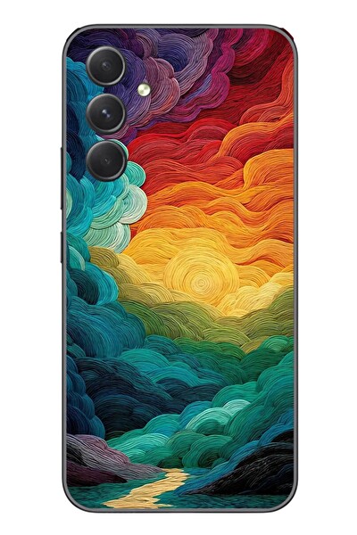 Le Balvo Samsung Galaxy A54 Uyumlu Gün Doğumu ve Batımı Baskılı Silikon Kılıf