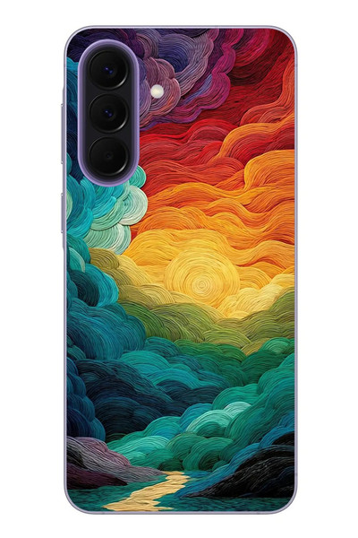 Le Balvo Samsung Galaxy A57 Uyumlu Gün Doğumu ve Batımı Baskılı Silikon Kılıf