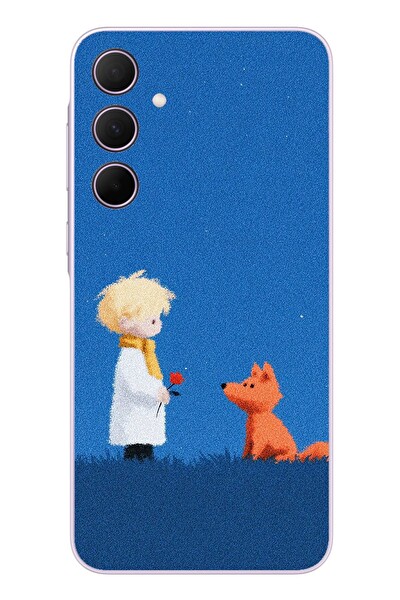 Le Balvo Samsung Galaxy A35 Uyumlu Sarışın Çocuk ve Köpek Baskılı Silikon Kılıf