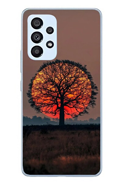 Le Balvo Samsung Galaxy A53 Uyumlu Güneşe Denk Gelen Ağaç Baskılı Silikon Kılıf