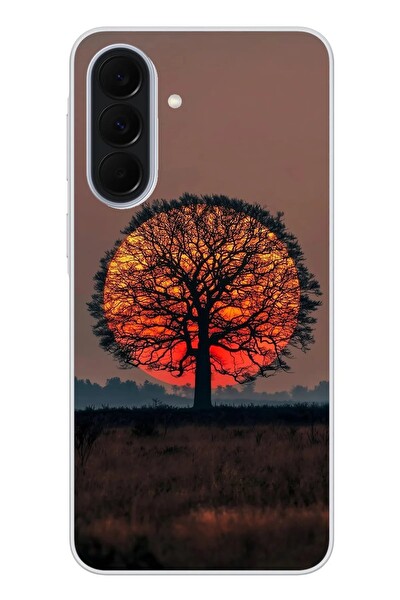 Le Balvo Samsung Galaxy A37 Uyumlu Güneşe Denk Gelen Ağaç Baskılı Silikon Kılıf