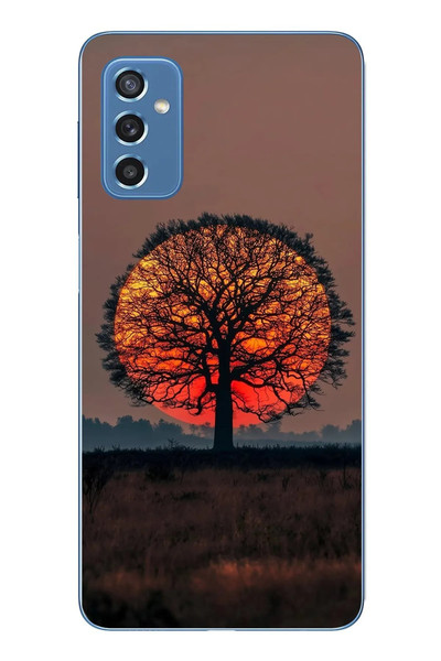 Le Balvo Samsung Galaxy M52 Uyumlu Güneşe Denk Gelen Ağaç Baskılı Silikon Kılıf