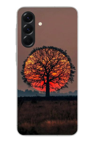 Le Balvo Samsung Galaxy A56 Uyumlu Güneşe Denk Gelen Ağaç Baskılı Silikon Kılıf