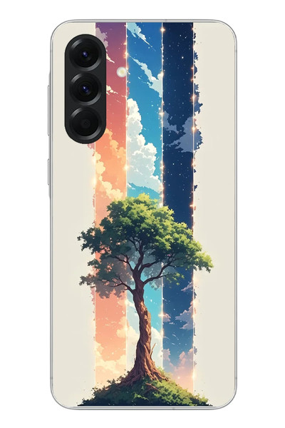 Le Balvo Samsung Galaxy A56 Uyumlu Yalnız Ağaç Dört Mevsim Baskılı Silikon Kılıf