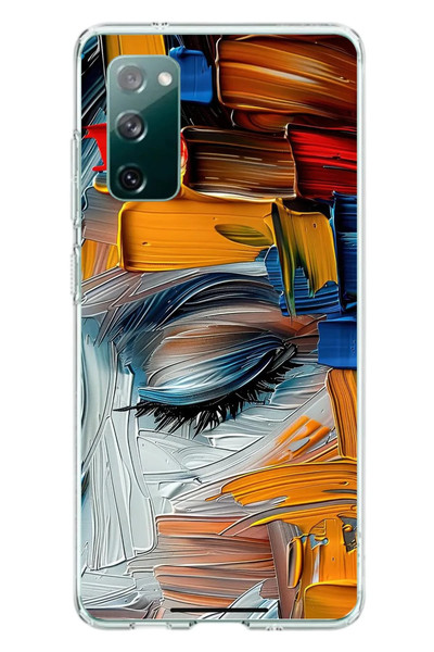 Le Balvo Samsung Galaxy S20 FE Uyumlu Göz Boyama Fırçaları Baskılı Silikon Kılıf