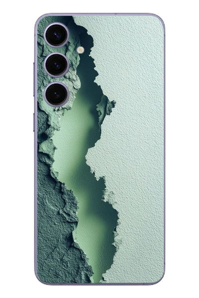 Le Balvo Samsung Galaxy S24 Plus Uyumlu Koyu Yeşil İzler Baskılı Silikon Kılıf