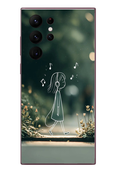Le Balvo Samsung Galaxy S22 Ultra Uyumlu Neon Kız Çocugu Baskılı Silikon Kılıf
