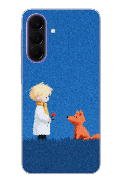 Le Balvo Samsung Galaxy A57 Uyumlu Sarışın Çocuk ve Köpek Baskılı Silikon Kılıf