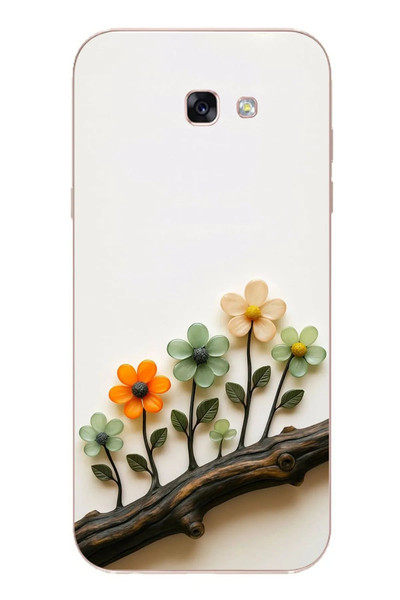Le Balvo Samsung Galaxy A7 2017 Uyumlu Dalda Açan Çiçekler Baskılı Silikon Kılıf