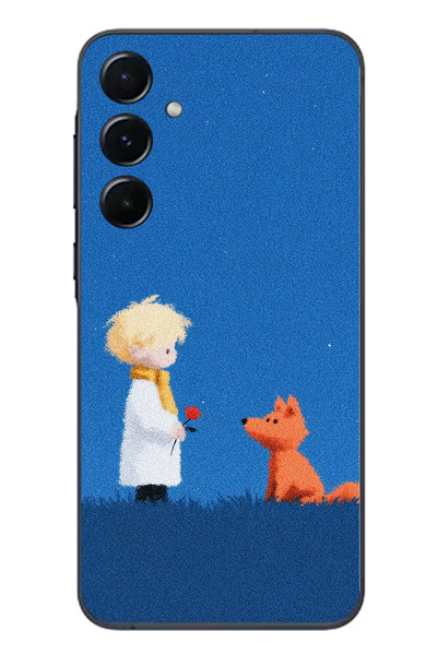Le Balvo Samsung Galaxy A55 Uyumlu Sarışın Çocuk ve Köpek Baskılı Silikon Kılıf
