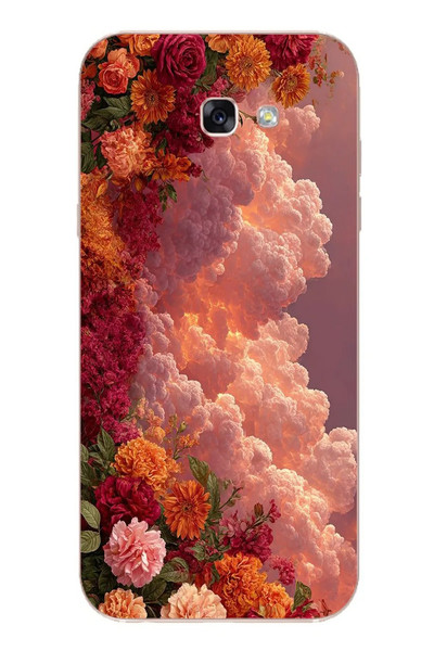 Le Balvo Samsung Galaxy A7 2017 Uyumlu Güller ve Bulutlar Baskılı Silikon Kılıf