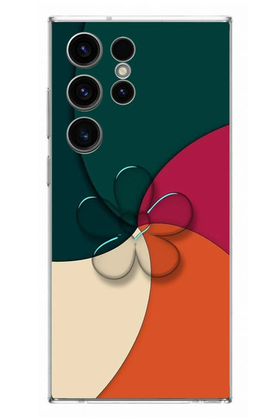 Le Balvo Samsung Galaxy S23 Ultra Uyumlu Modern Yonca Renkleri Baskılı Silikon Kılıf
