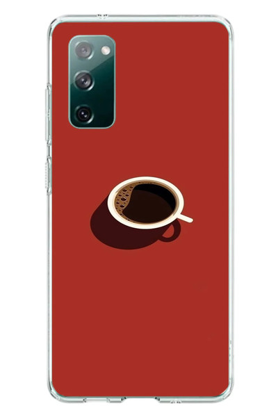 Le Balvo Samsung Galaxy S20 FE Uyumlu Sade Kahve Kupası Baskılı Silikon Kılıf