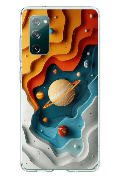 Le Balvo Samsung Galaxy S20 FE Uyumlu Uzay Renk Paleti Baskılı Silikon Kılıf