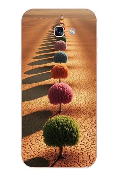Le Balvo Samsung Galaxy A7 2017 Uyumlu Sıralı Renkli Ağaçlar Baskılı Silikon Kılıf