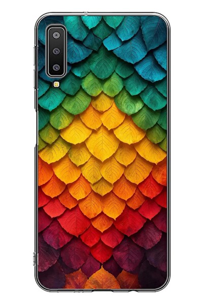 Le Balvo Samsung Galaxy A7 2018 Uyumlu Efsun Renk Demeti Baskılı Silikon Kılıf
