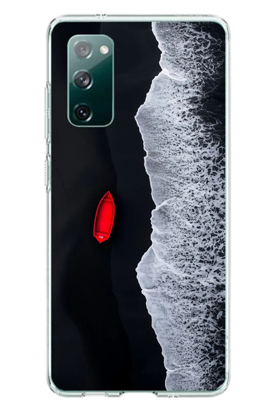 Le Balvo Samsung Galaxy S20 FE Uyumlu Kırmızı Tekne Yalnız Baskılı Silikon Kılıf