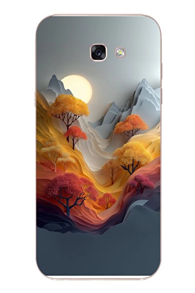 Le Balvo Samsung Galaxy A7 2017 Uyumlu Renk Dalgalı Manzara Baskılı Silikon Kılıf