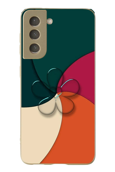 Le Balvo Samsung Galaxy S21 FE Uyumlu Modern Yonca Renkleri Baskılı Silikon Kılıf