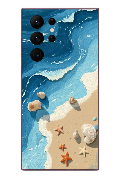 Le Balvo Samsung Galaxy S22 Ultra Uyumlu Deniz Yıldızı Tatilde Baskılı Silikon Kılıf