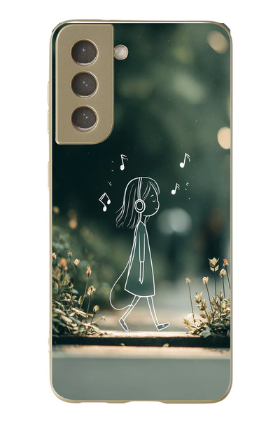 Le Balvo Samsung Galaxy S21 FE Uyumlu Neon Kız Çocugu Baskılı Silikon Kılıf