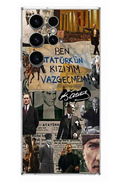 Le Balvo Samsung Galaxy S23 Ultra Uyumlu Ben Atatürk Kızıyım Baskılı Silikon Kılıf