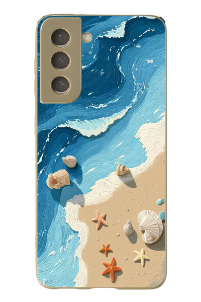 Le Balvo Samsung Galaxy S21 FE Uyumlu Deniz Yıldızı Tatilde Baskılı Silikon Kılıf