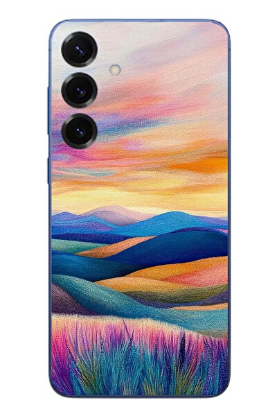 Le Balvo Samsung Galaxy S25 Plus Uyumlu Renkli Pastel Günbatımı Baskılı Silikon Kılıf
