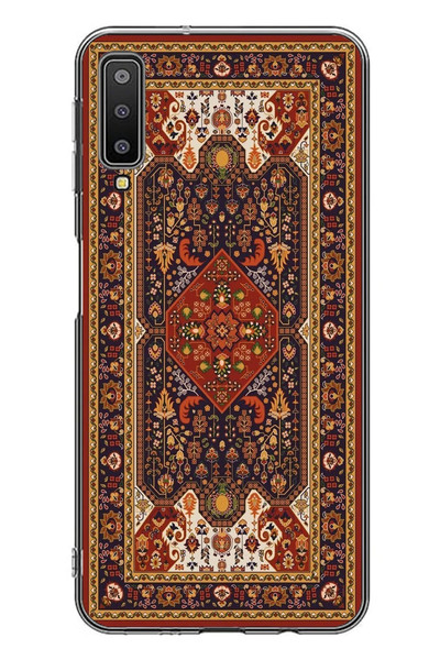 Le Balvo Samsung Galaxy A7 2018 Uyumlu Anadolu Motif Halısı Baskılı Silikon Kılıf