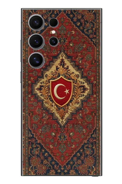 Le Balvo Samsung Galaxy S24 Ultra Uyumlu Türkiye Bayraklı Halı Baskılı Silikon Kılıf