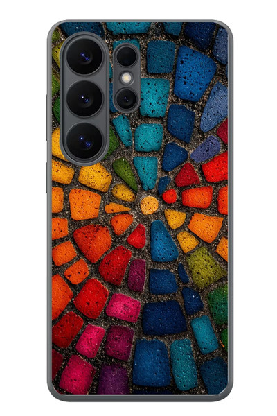 Le Balvo Samsung Galaxy S26 Ultra Uyumlu Gökkuşağı Renkli Kaldırım Baskılı Silikon Kılıf