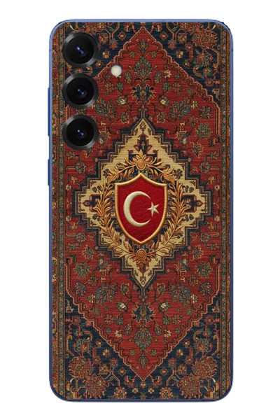 Le Balvo Samsung Galaxy S25 Plus Uyumlu Türkiye Bayraklı Halı Baskılı Silikon Kılıf