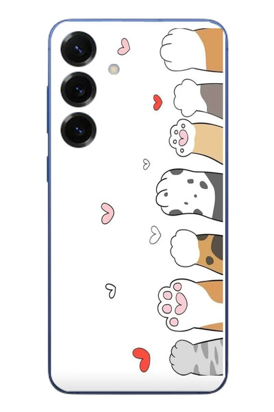 Le Balvo Samsung Galaxy S25 Plus Uyumlu Kedi Harekatı Patileri Baskılı Silikon Kılıf
