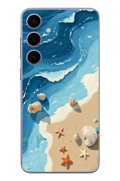 Le Balvo Samsung Galaxy S24 Plus Uyumlu Deniz Yıldızı Tatilde Baskılı Silikon Kılıf