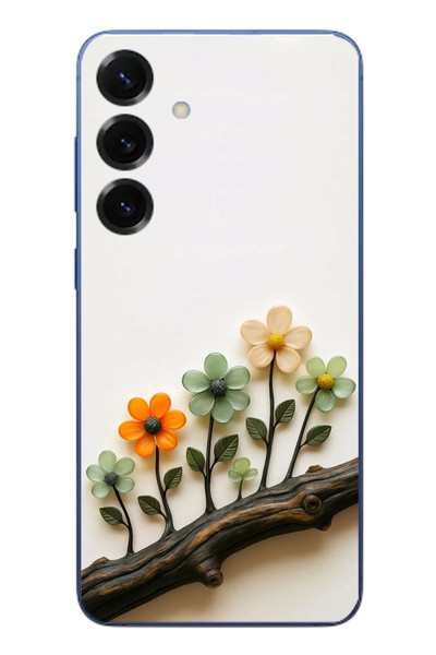 Le Balvo Samsung Galaxy S25 Plus Uyumlu Dalda Açan Çiçekler Baskılı Silikon Kılıf