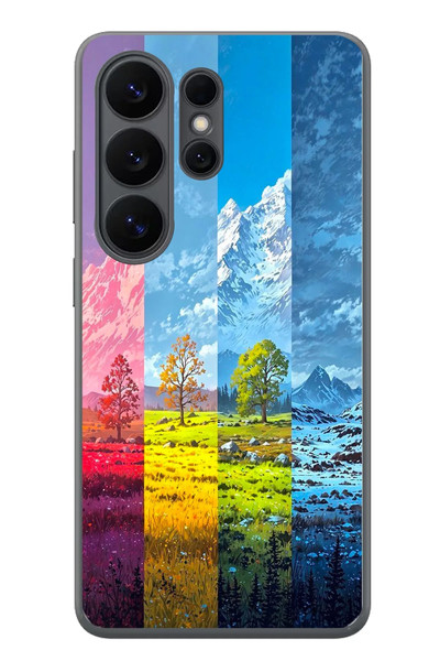 Le Balvo Samsung Galaxy S26 Ultra Uyumlu Dört Mevsim Manzara Baskılı Silikon Kılıf