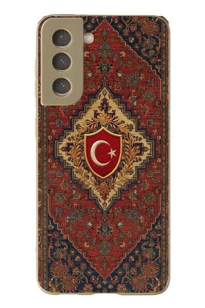 Le Balvo Samsung Galaxy S21 FE Uyumlu Türkiye Bayraklı Halı Baskılı Silikon Kılıf
