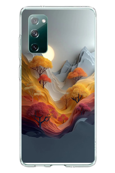 Le Balvo Samsung Galaxy S20 FE Uyumlu Renk Dalgalı Manzara Baskılı Silikon Kılıf