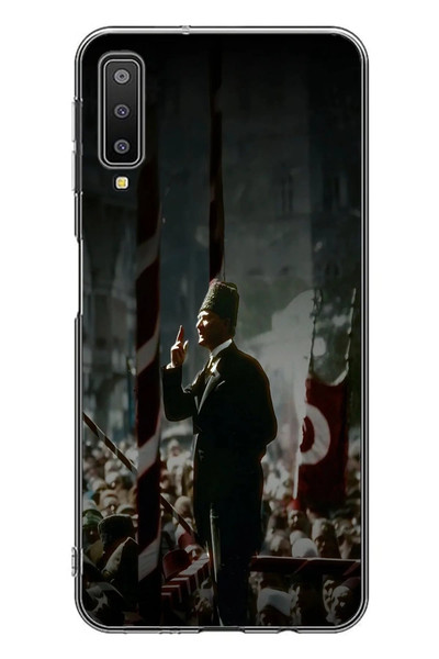 Le Balvo Samsung Galaxy A7 2018 Uyumlu Atatürk Hitap Ediyor Baskılı Silikon Kılıf