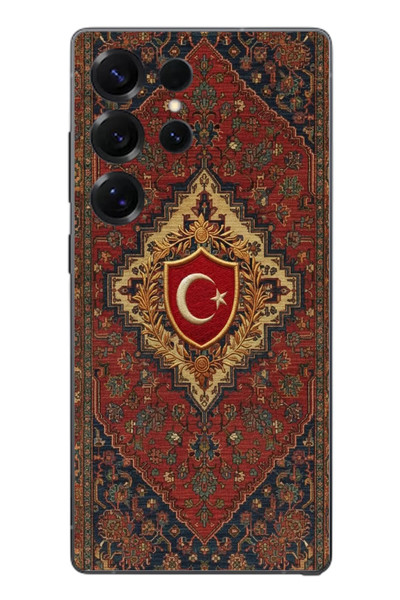 Le Balvo Samsung Galaxy S25 Ultra Uyumlu Türkiye Bayraklı Halı Baskılı Silikon Kılıf