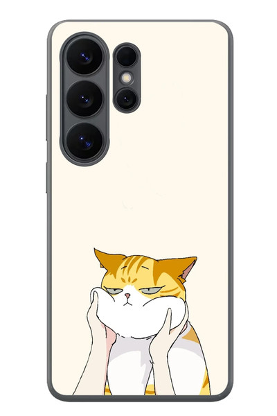 Le Balvo Samsung Galaxy S26 Ultra Uyumlu Sarı Kedi Yanakları Baskılı Silikon Kılıf