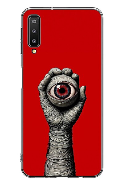 Le Balvo Samsung Galaxy A7 2018 Uyumlu Tek Göz Elde Baskılı Silikon Kılıf