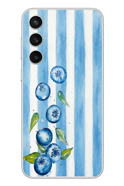 Le Balvo Samsung Galaxy S23 FE Uyumlu Yaban Mersinleri Baskılı Silikon Kılıf