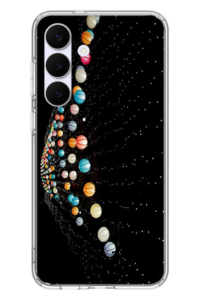 Le Balvo Samsung Galaxy S25 FE Uyumlu Gezegenlerin Dansı Baskılı Silikon Kılıf