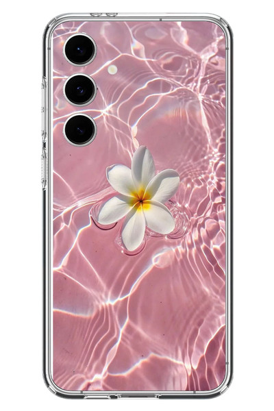 Le Balvo Samsung Galaxy S24 FE Uyumlu Dalgalı Papatya Baskılı Silikon Kılıf