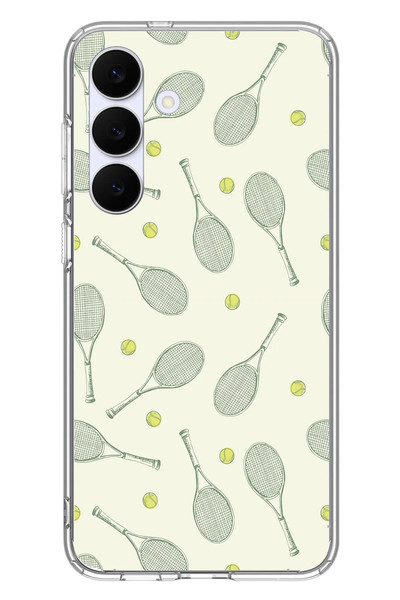 Le Balvo Samsung Galaxy S25 FE Uyumlu Tenis Raketleri Baskılı Silikon Kılıf