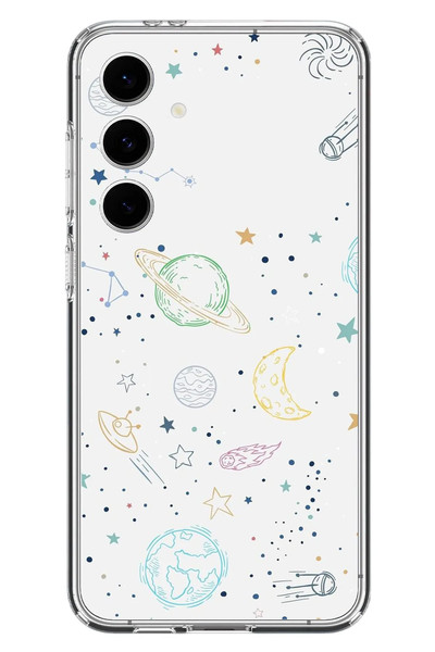 Le Balvo Samsung Galaxy S24 FE Uyumlu Uzay Yolculuğu Baskılı Silikon Kılıf